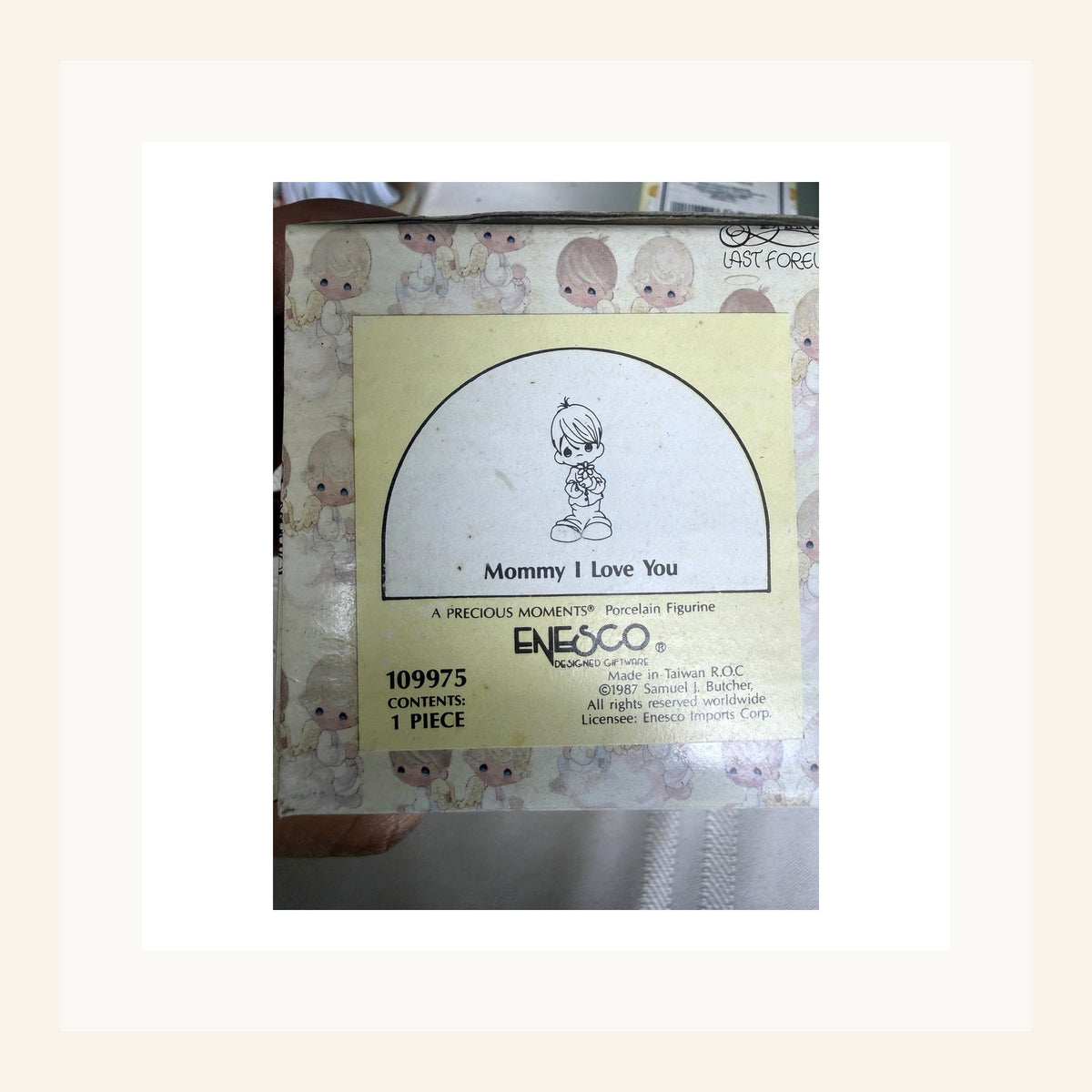 Precious Moments Mommy I Love You Boy #109975 original box label