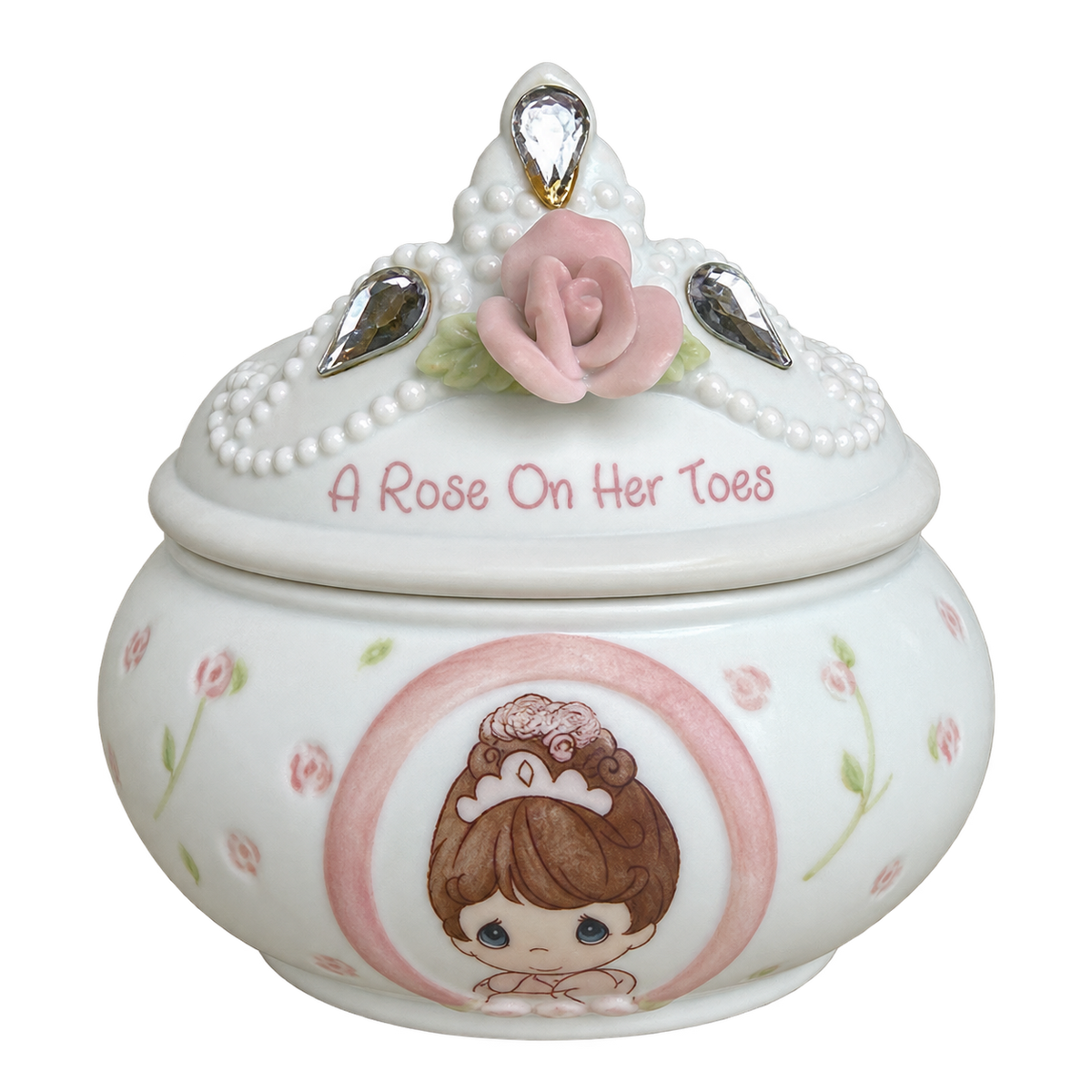 Precious Moments A Rose On Her Toes Covered Box #4001091 transparent product image