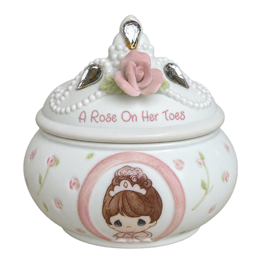 Precious Moments A Rose On Her Toes Covered Box #4001091 transparent product image