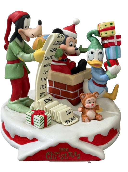 Disney Christmas 1990 — Goofy, Mickey y Donald preparando regalos